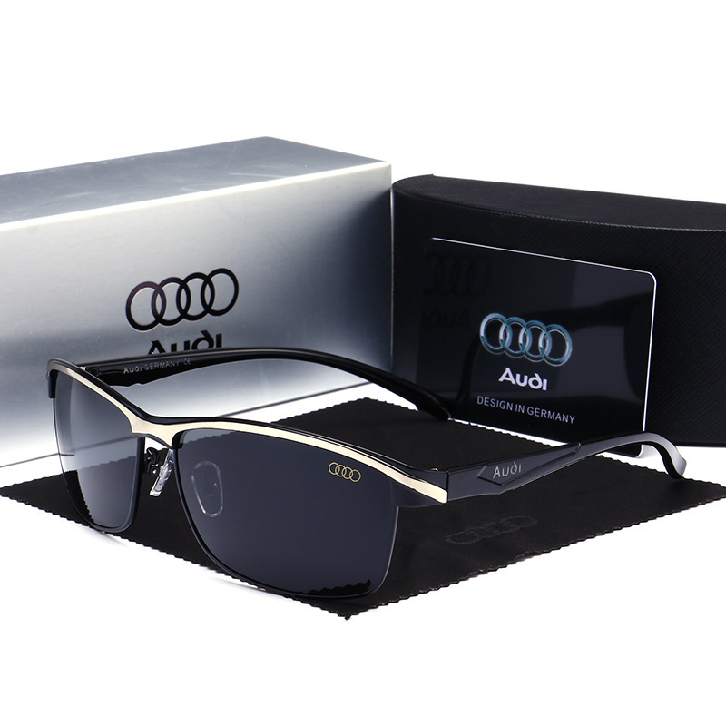 China Eyewear Factory Direct Wholesale Audi Car Brand Sunglasses Rectangle Metal Polarized Shades for Men Automotive Driving Glasses 551