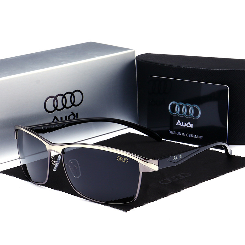 China Eyewear Factory Direct Wholesale Audi Car Brand Sunglasses Rectangle Metal Polarized Shades for Men Automotive Driving Glasses 551