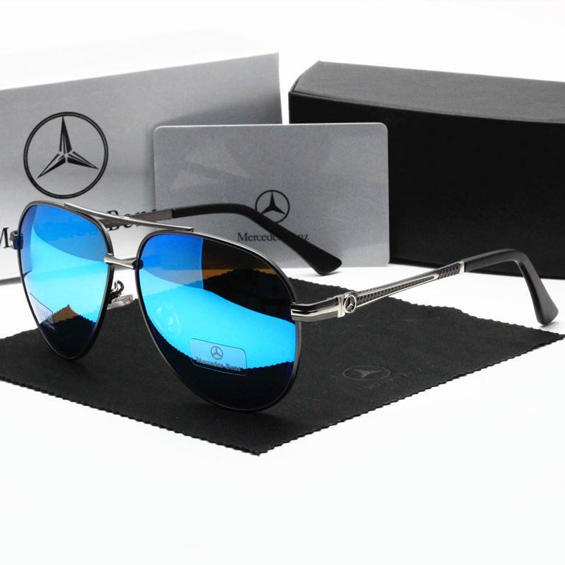 Custom Luxury Car Brand Sunglasses with Logo Mercedes Benz Eyewear Wholesale Pilot Polarized Driving Glasses for Men's Aviator Shades MB749