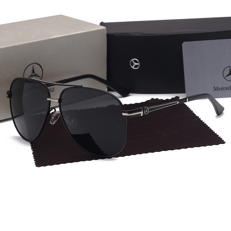 Custom Luxury Car Brand Sunglasses with Logo Mercedes Benz Eyewear Wholesale Pilot Polarized Driving Glasses for Men's Aviator Shades MB749