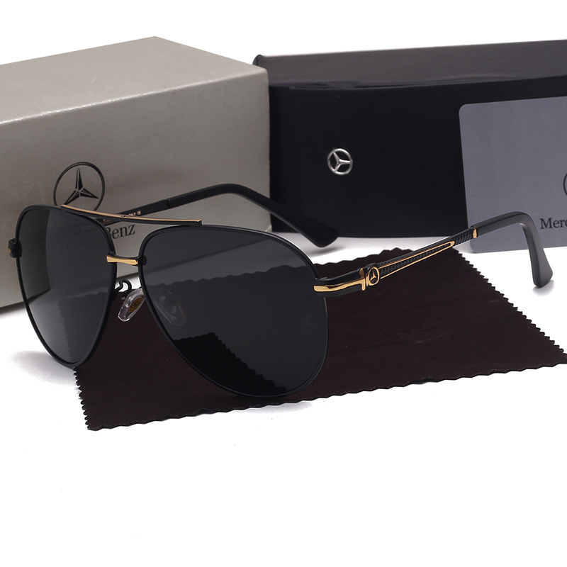Custom Luxury Car Brand Sunglasses with Logo Mercedes Benz Eyewear Wholesale Pilot Polarized Driving Glasses for Men's Aviator Shades MB749