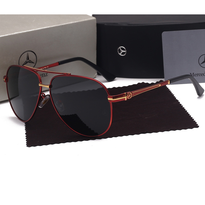 Custom Luxury Car Brand Sunglasses with Logo Mercedes Benz Eyewear Wholesale Pilot Polarized Driving Glasses for Men's Aviator Shades MB749