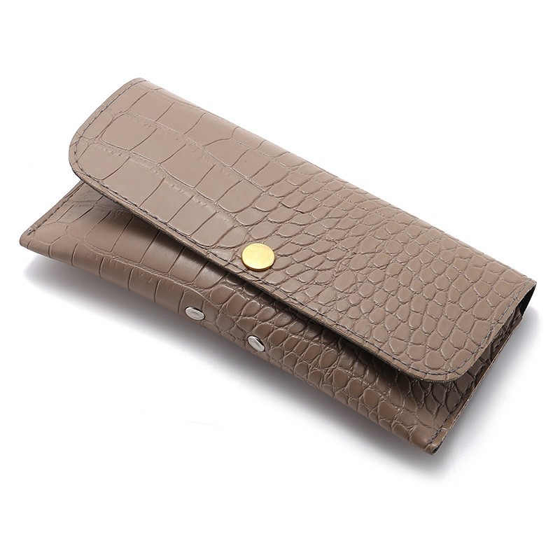 Custom Eyewear Packaging Box for Luxury Designer Sunglasses with Logo Flap Closure Faux Crocodile Skin Leather Glasses Case Wholesale China
