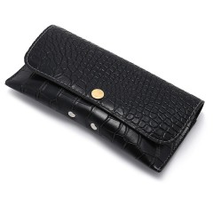 Custom Eyewear Packaging Box for Luxury Designer Sunglasses with Logo Flap Closure Faux Crocodile Skin Leather Glasses Case Wholesale China