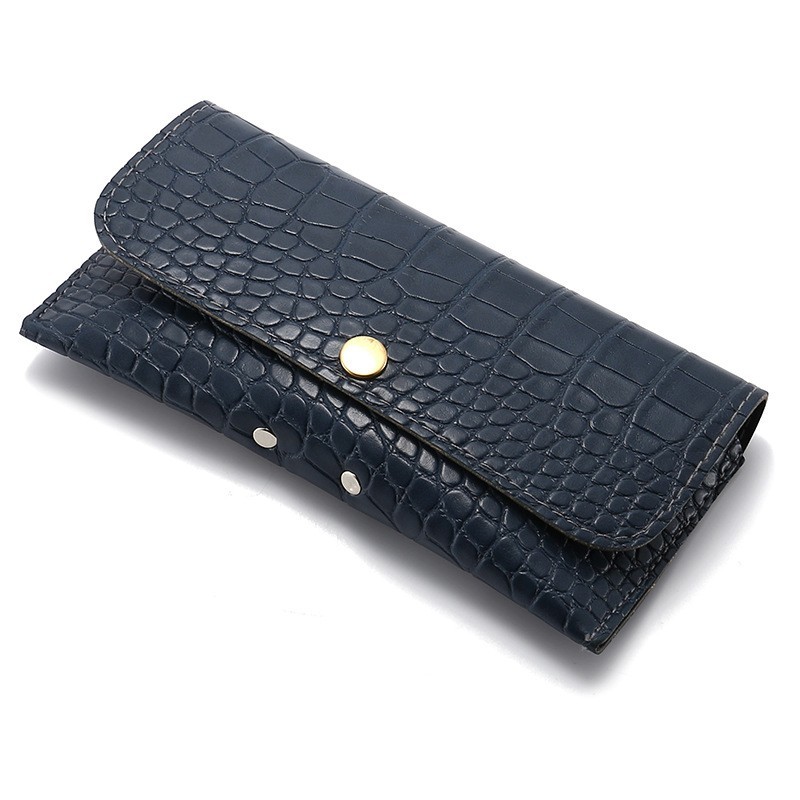 Custom Eyewear Packaging Box for Luxury Designer Sunglasses with Logo Flap Closure Faux Crocodile Skin Leather Glasses Case Wholesale China