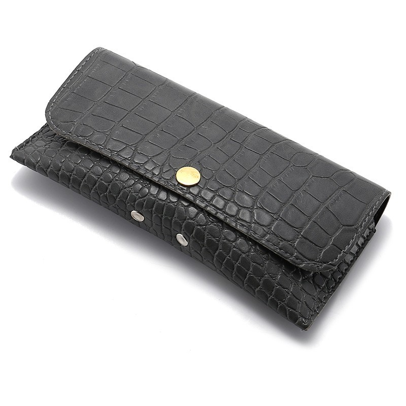 Custom Eyewear Packaging Box for Luxury Designer Sunglasses with Logo Flap Closure Faux Crocodile Skin Leather Glasses Case Wholesale China