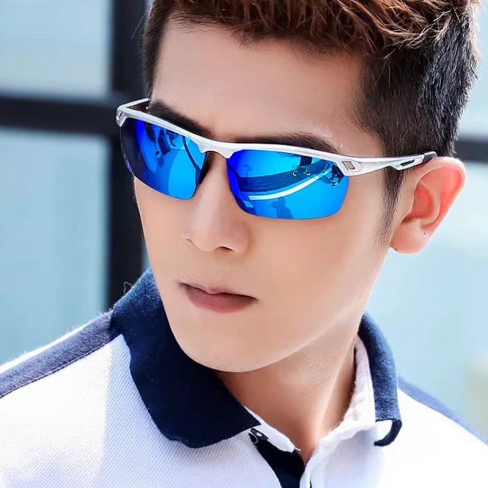 Custom Aluminum Vented Half Frame Sports Polarized Sunglasses for Men's Al-mg Military Tactical Eyewear Army Basic Training Glasses Wholesale