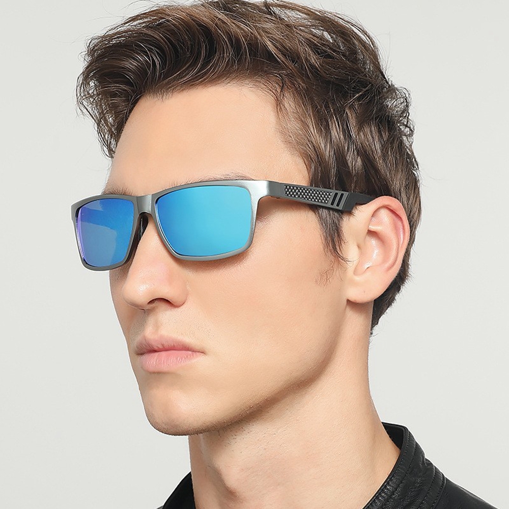 Wholesale Men's Awesome Business Casual Sunglasses Custom Aluminum Metal Wayfarer Sunglass for Daily Use Lifestyle Square Polarized Glasses