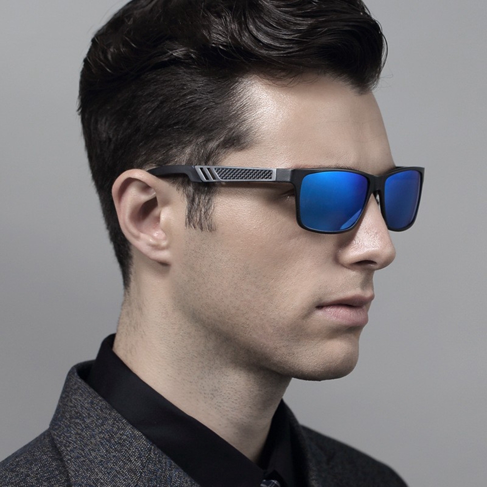 Wholesale Men's Awesome Business Casual Sunglasses Custom Aluminum Metal Wayfarer Sunglass for Daily Use Lifestyle Square Polarized Glasses