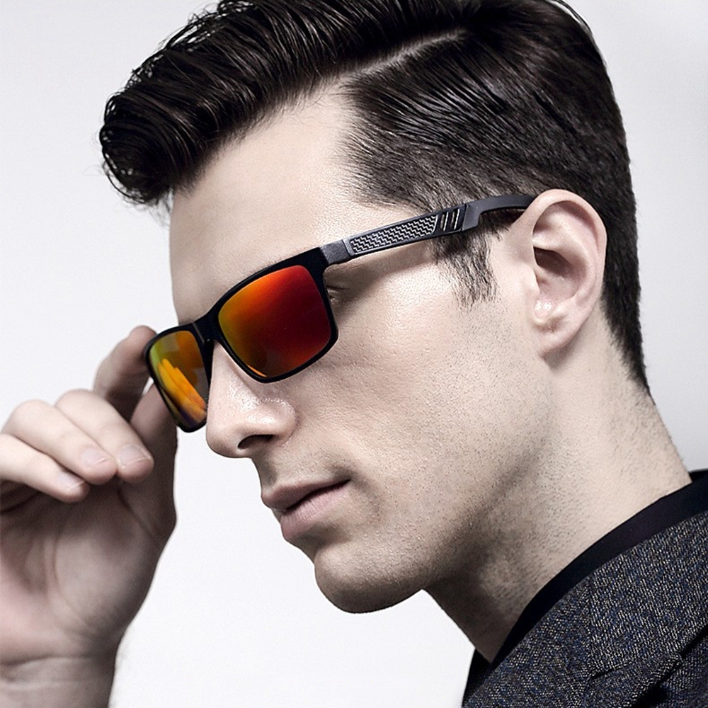 Wholesale Men's Awesome Business Casual Sunglasses Custom Aluminum Metal Wayfarer Sunglass for Daily Use Lifestyle Square Polarized Glasses