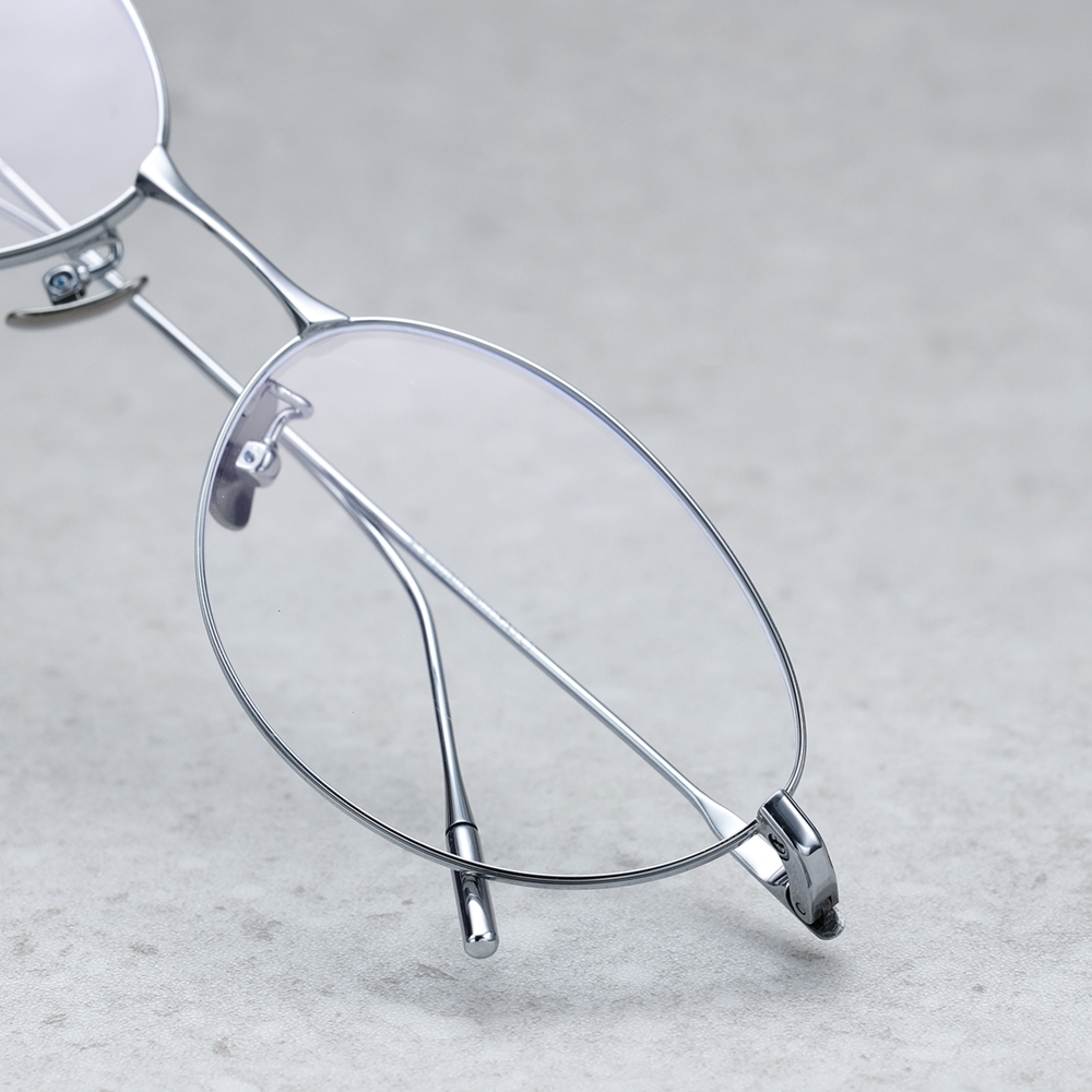 Wholesale IP Plated Titanium Optical Frame for Women Academic Style Blue Light Blocking Glasses Ladies Petite Oval Prescription Eyeglasses Online