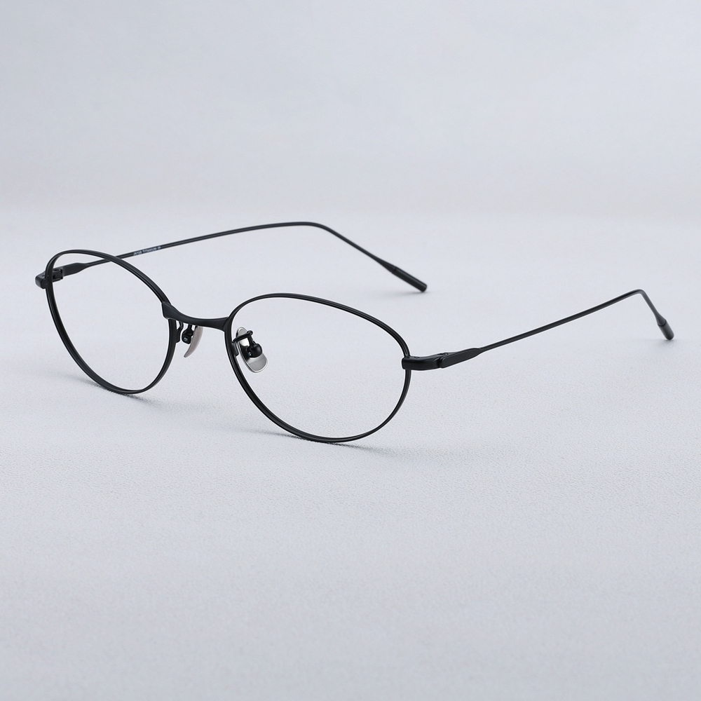 Wholesale IP Plated Titanium Optical Frame for Women Academic Style Blue Light Blocking Glasses Ladies Petite Oval Prescription Eyeglasses Online
