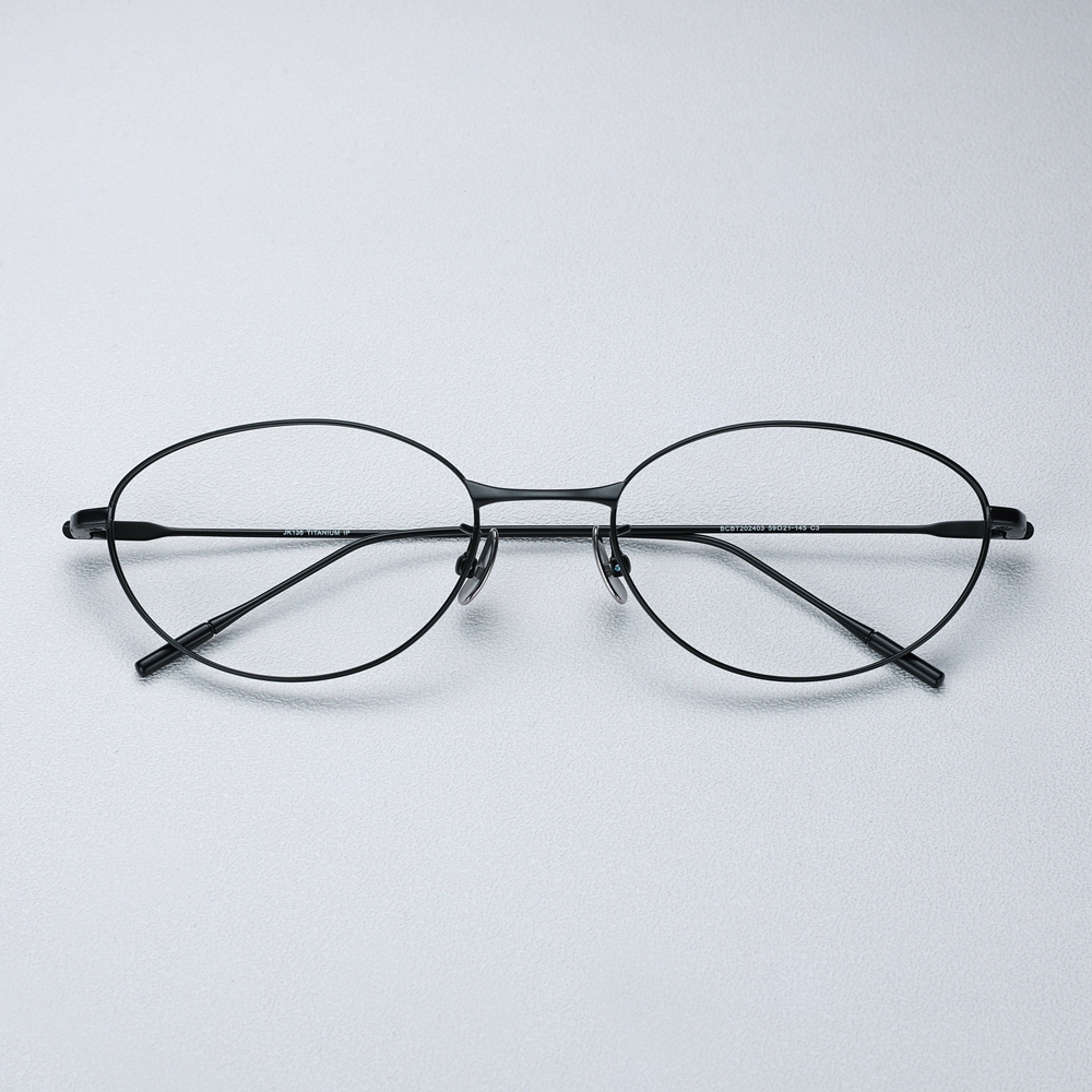 Wholesale IP Plated Titanium Optical Frame for Women Academic Style Blue Light Blocking Glasses Ladies Petite Oval Prescription Eyeglasses Online
