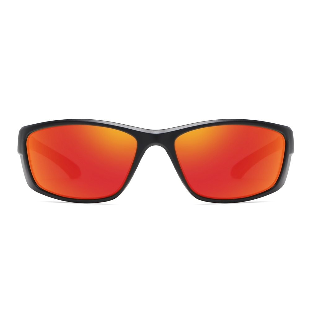 Custom Plastic Wrap Around Sports Shades for Men Outdoor Athletic Sunglasses with Rubber Nose Pads Polarized Fishing Glasses Wholesale China