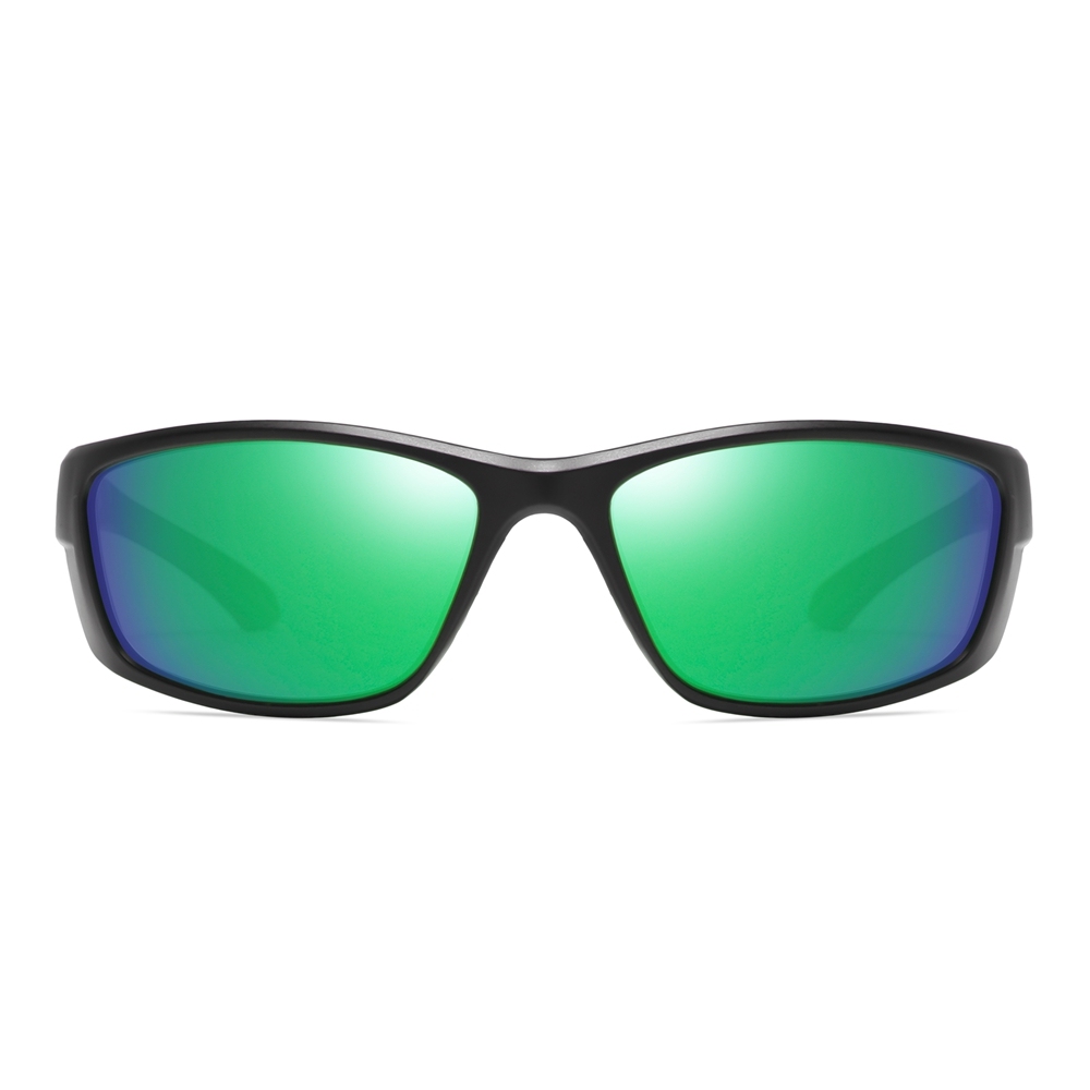 Custom Plastic Wrap Around Sports Shades for Men Outdoor Athletic Sunglasses with Rubber Nose Pads Polarized Fishing Glasses Wholesale China
