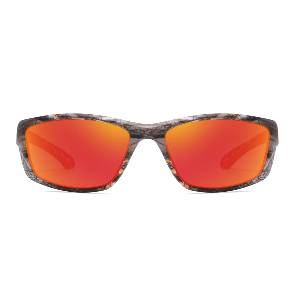 Custom Plastic Wrap Around Sports Shades for Men Outdoor Athletic Sunglasses with Rubber Nose Pads Polarized Fishing Glasses Wholesale China