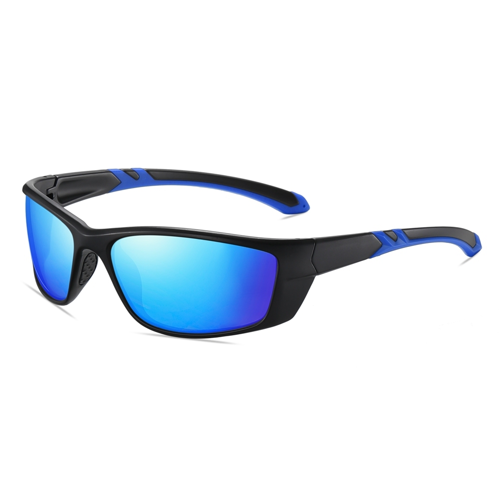 Custom Plastic Wrap Around Sports Shades for Men Outdoor Athletic Sunglasses with Rubber Nose Pads Polarized Fishing Glasses Wholesale China