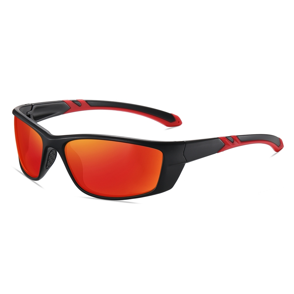 Custom Plastic Wrap Around Sports Shades for Men Outdoor Athletic Sunglasses with Rubber Nose Pads Polarized Fishing Glasses Wholesale China