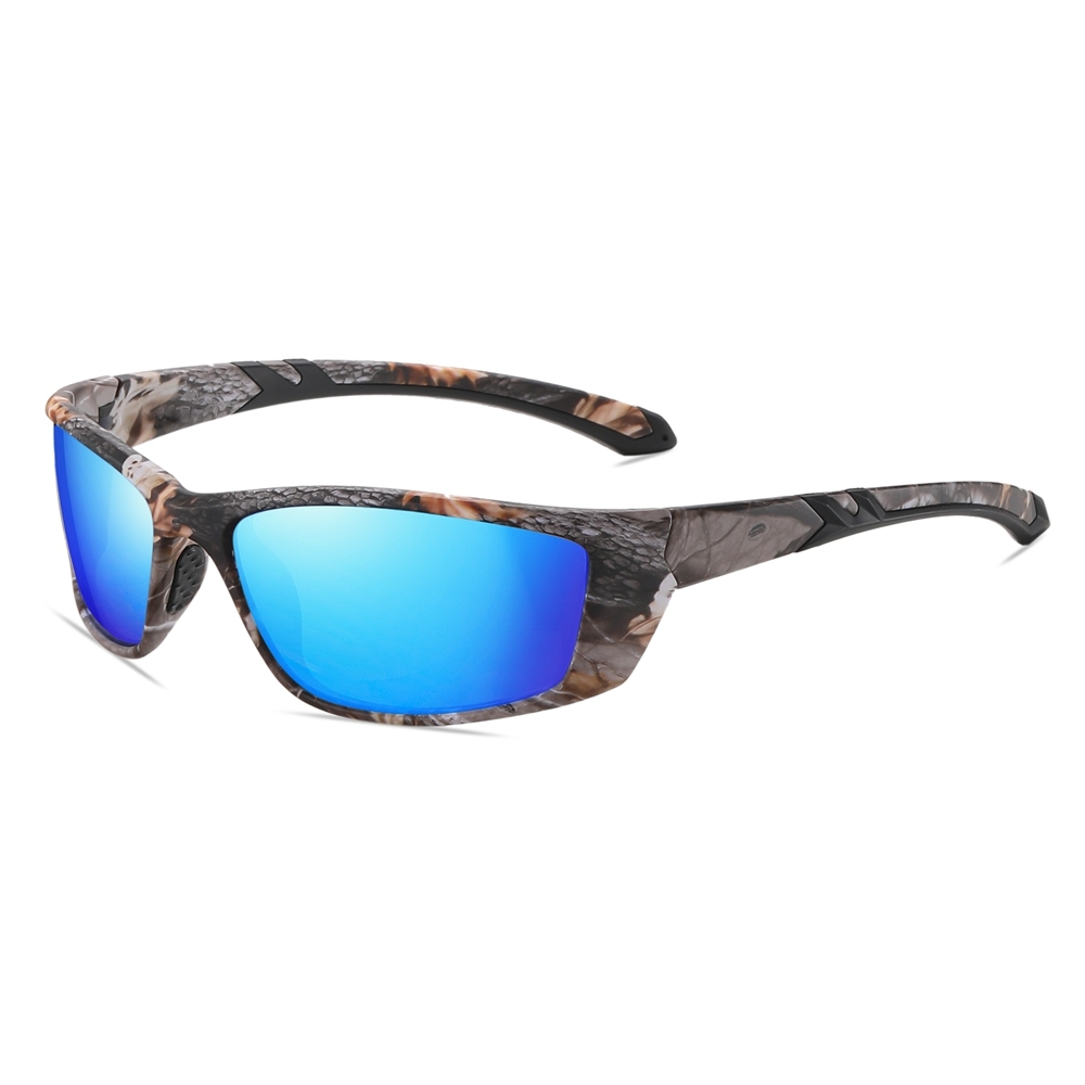 Custom Plastic Wrap Around Sports Shades for Men Outdoor Athletic Sunglasses with Rubber Nose Pads Polarized Fishing Glasses Wholesale China