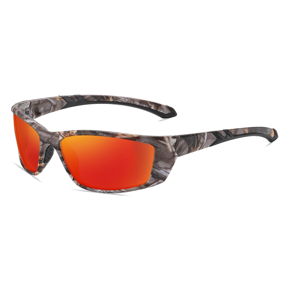 Custom Plastic Wrap Around Sports Shades for Men Outdoor Athletic Sunglasses with Rubber Nose Pads Polarized Fishing Glasses Wholesale China