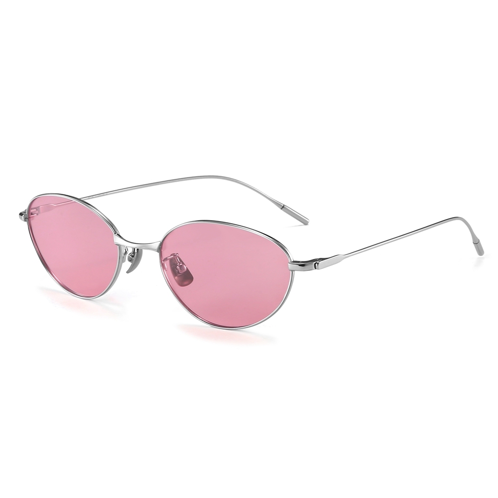 Cutom Beta Titanium Eyewear Manufacturer China Women's Petite Thin Oval Shades for Ladies Trendy Polarized Sunglasses Wholesale Online