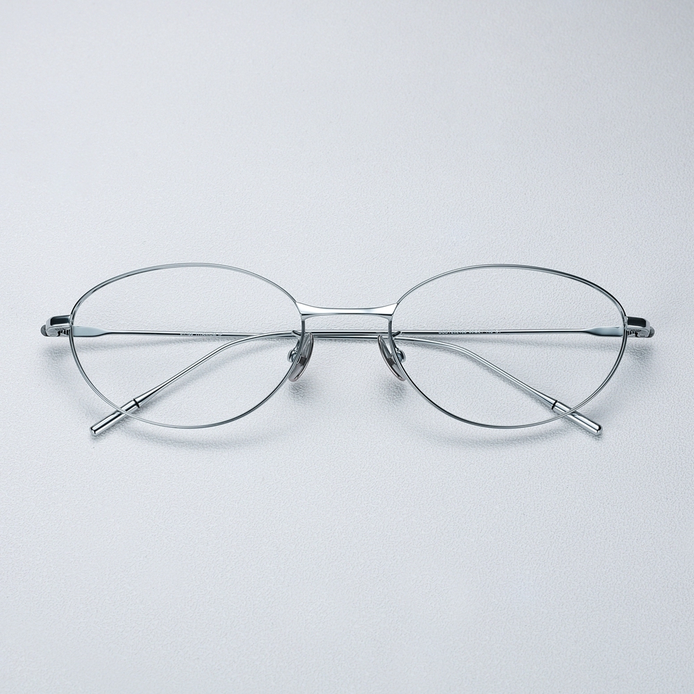 Wholesale IP Plated Titanium Optical Frame for Women Academic Style Blue Light Blocking Glasses Ladies Petite Oval Prescription Eyeglasses Online