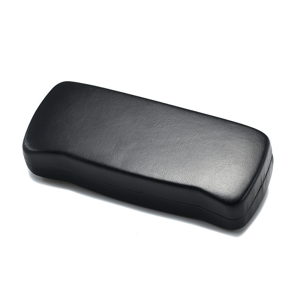 Custom Eyewear Packaging Box Black Pu Leather Iron Hard Clamshell Eyeglass Case for Readers Flip Open Prescription Glasses Case Wholesale China