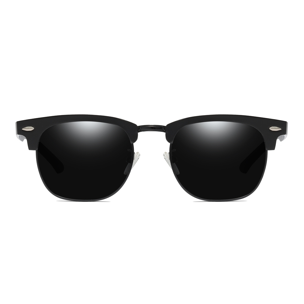 Wholesale Aluminum Clubmaster Shades Versatile Browline Square Polarized Glasses for Men Modern Classic Designer Sunglasses without Logo RB3507
