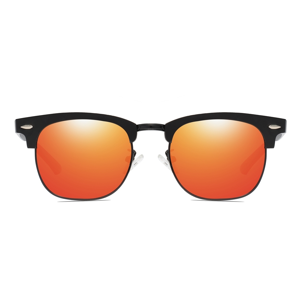 Wholesale Aluminum Clubmaster Shades Versatile Browline Square Polarized Glasses for Men Modern Classic Designer Sunglasses without Logo RB3507