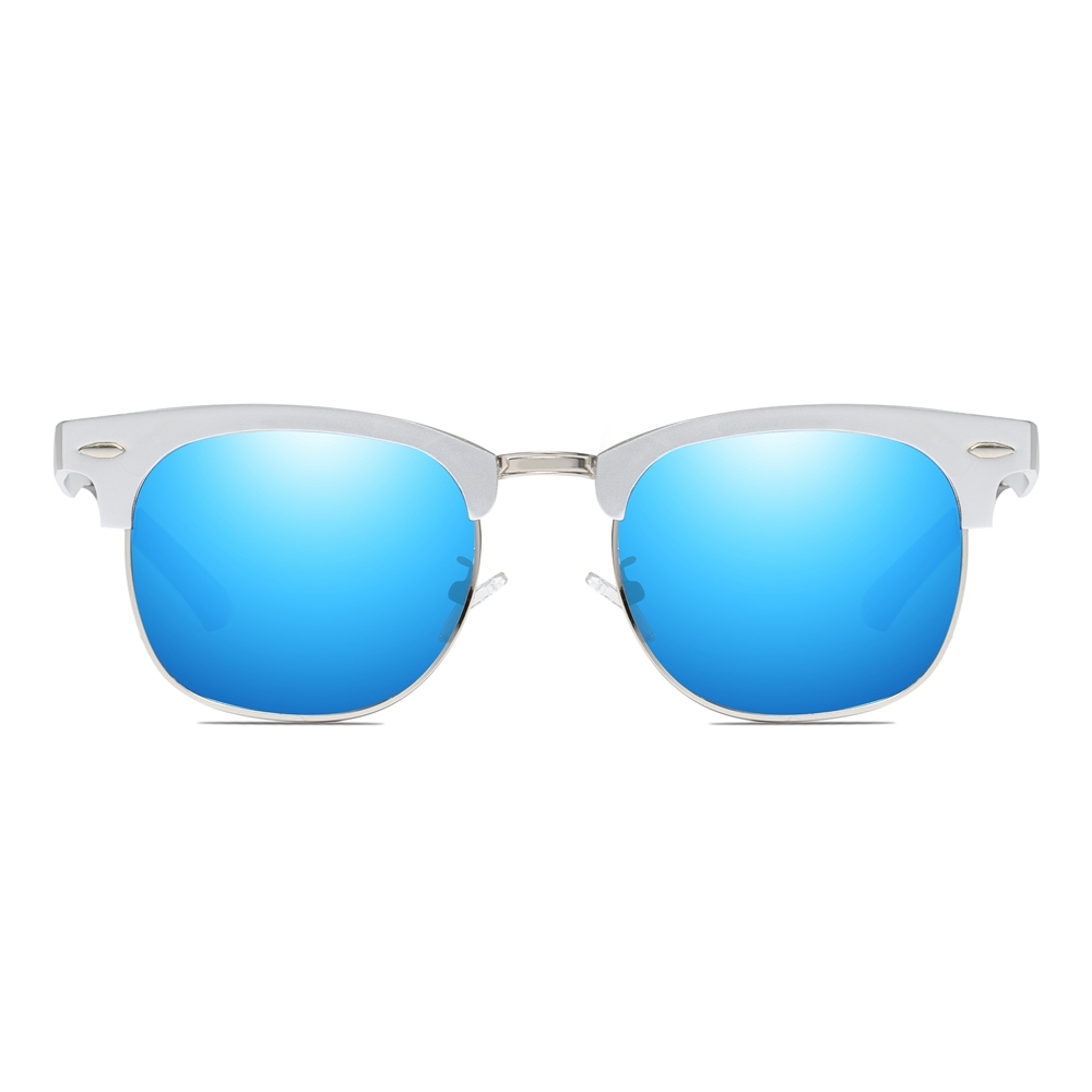 Wholesale Aluminum Clubmaster Shades Versatile Browline Square Polarized Glasses for Men Modern Classic Designer Sunglasses without Logo RB3507