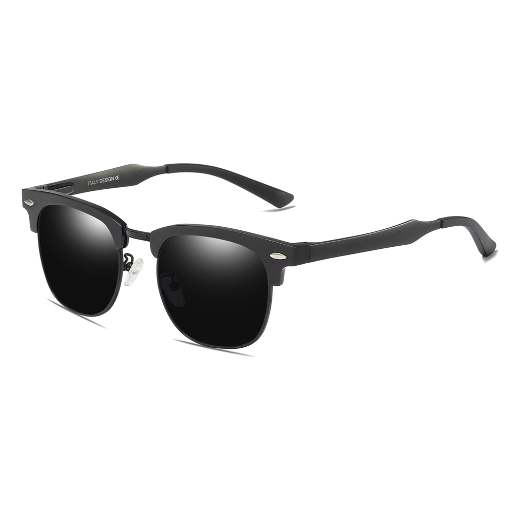 Wholesale Aluminum Clubmaster Shades Versatile Browline Square Polarized Glasses for Men Modern Classic Designer Sunglasses without Logo RB3507