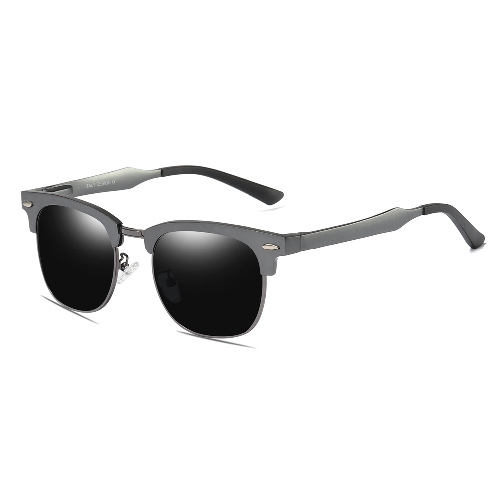 Wholesale Aluminum Clubmaster Shades Versatile Browline Square Polarized Glasses for Men Modern Classic Designer Sunglasses without Logo RB3507