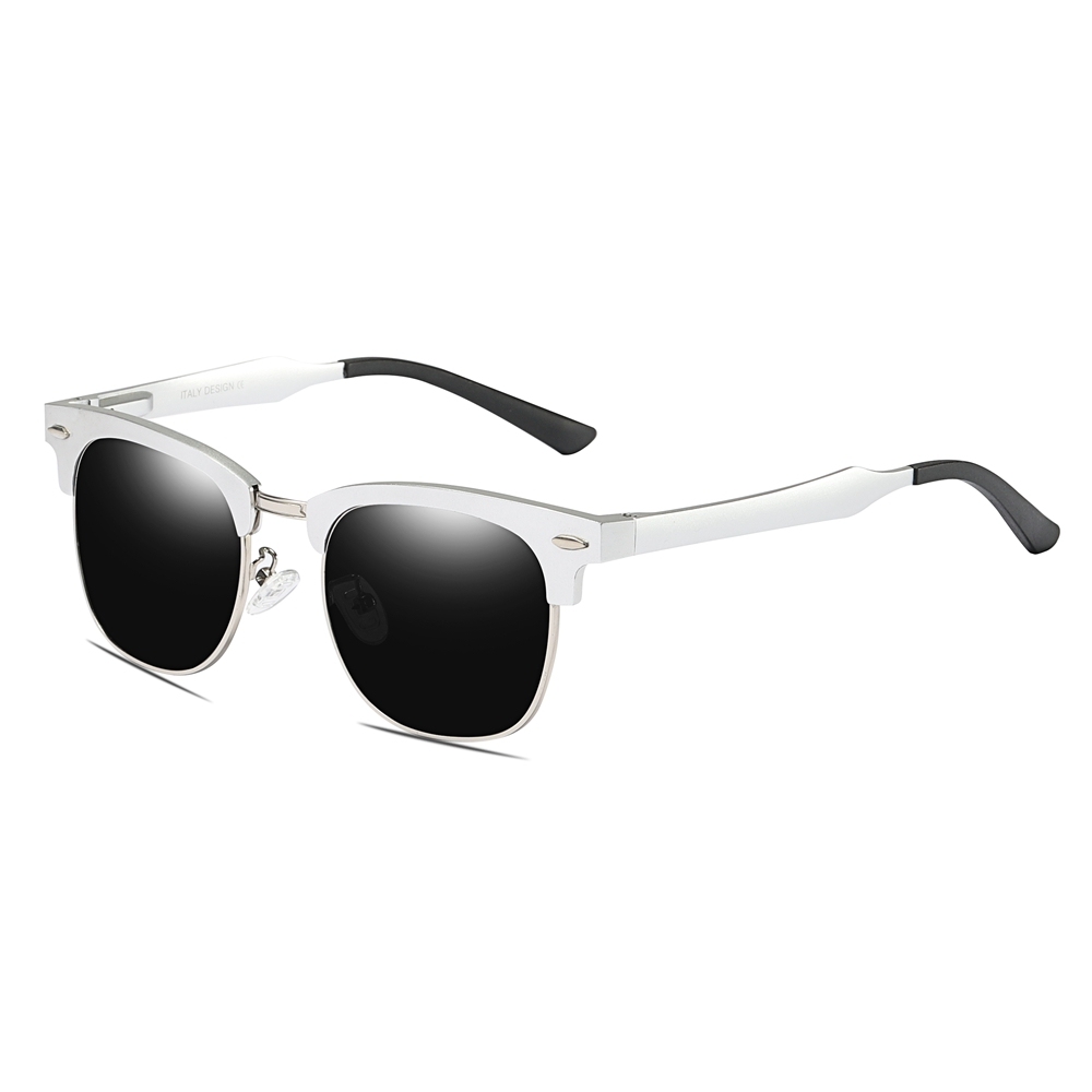 Wholesale Aluminum Clubmaster Shades Versatile Browline Square Polarized Glasses for Men Modern Classic Designer Sunglasses without Logo RB3507