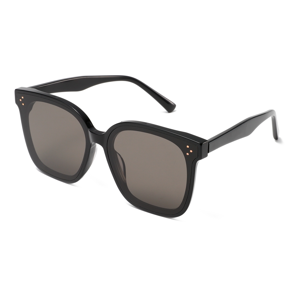 Custom Korean Celebrity Style Sunglasses for Women GM Her Flatba Oversized Square Frame UV Protection Shades with Pins Acetate Eyewear Wholesale