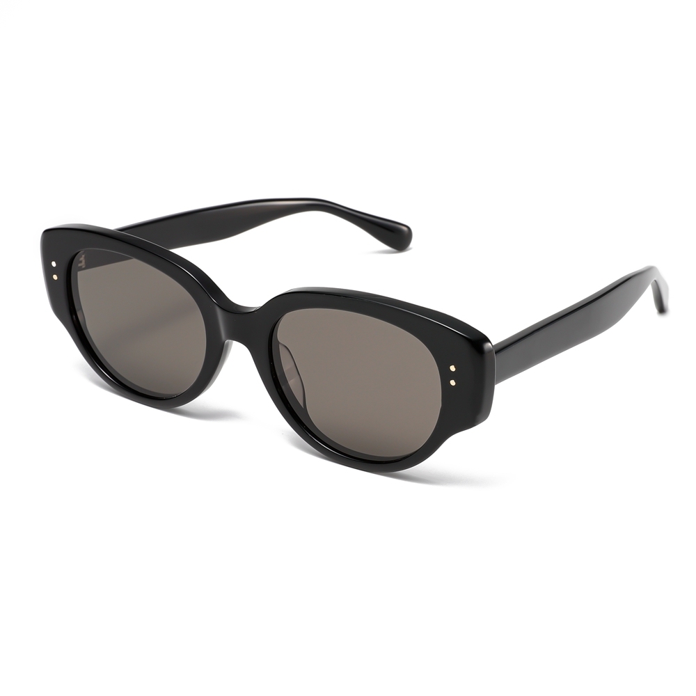 Custom Korean Style Thick Frame Oval Cat Eye Sunglasses with Studs Made of Acetate Eyewear for Women's Subtle Vintage Shades Wholesale Online