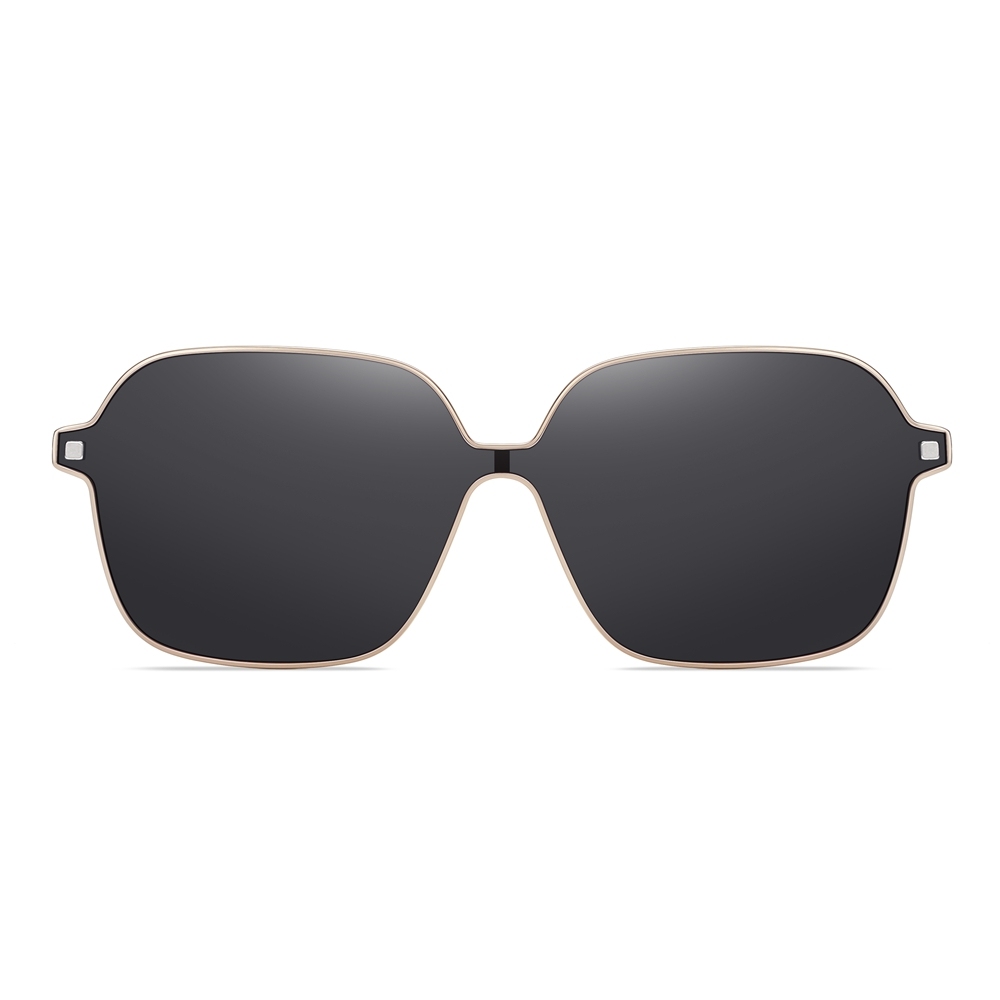Wholesale TR90 Large Rounded Square Eyeglass Frames with Magnetic Polarized Clip-on Shades for Women 2 in 1 Prescription Glasses and Sunglasses