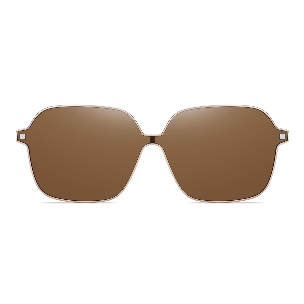 Wholesale TR90 Large Rounded Square Eyeglass Frames with Magnetic Polarized Clip-on Shades for Women 2 in 1 Prescription Glasses and Sunglasses