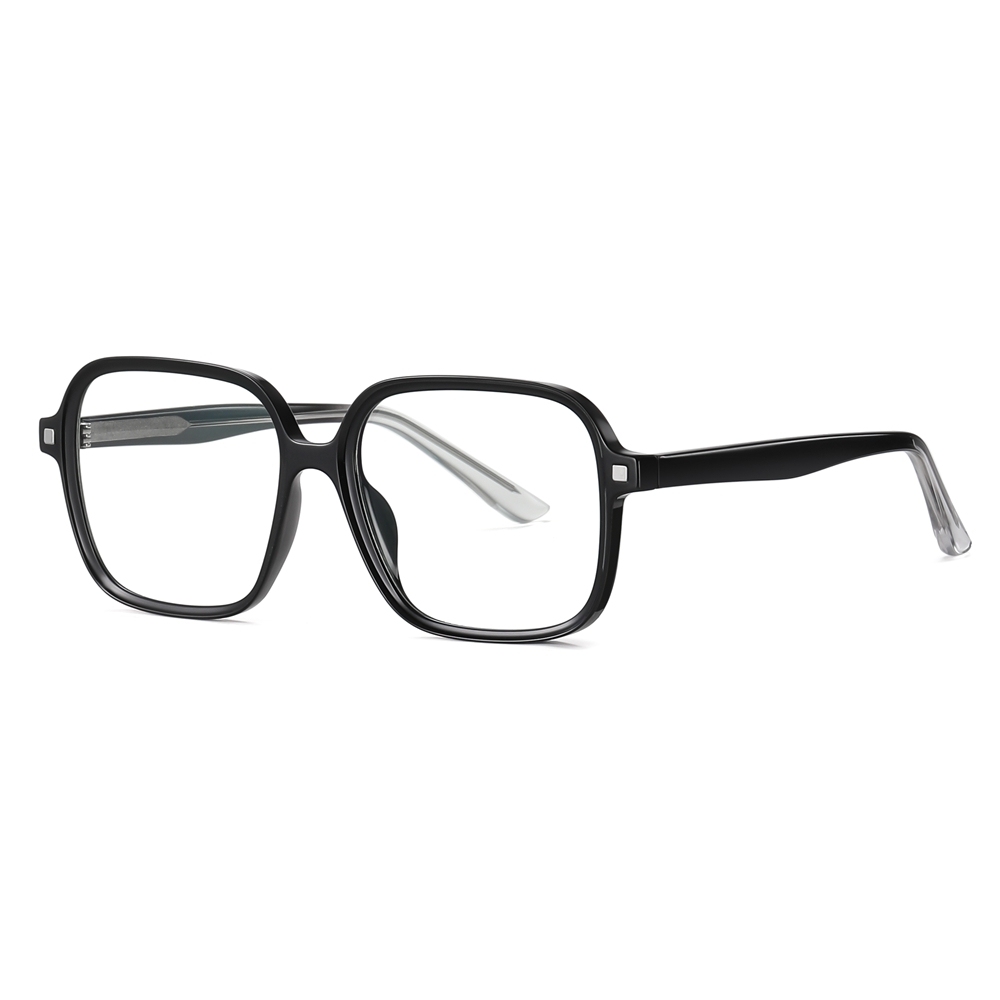 Wholesale TR90 Large Rounded Square Eyeglass Frames with Magnetic Polarized Clip-on Shades for Women 2 in 1 Prescription Glasses and Sunglasses