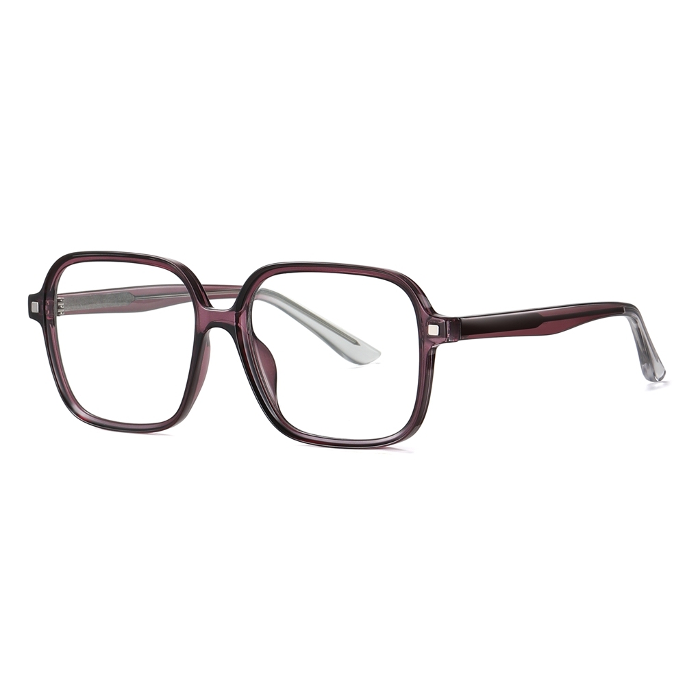 Wholesale TR90 Large Rounded Square Eyeglass Frames with Magnetic Polarized Clip-on Shades for Women 2 in 1 Prescription Glasses and Sunglasses