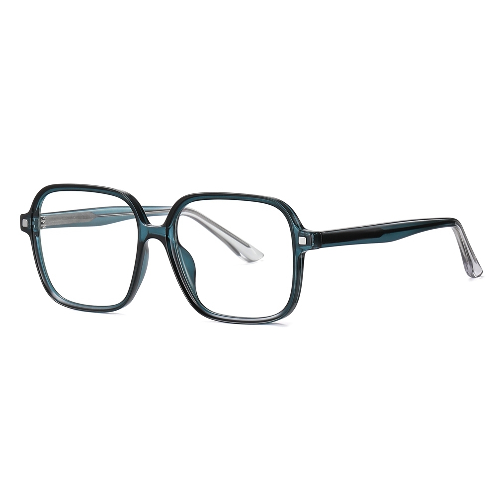 Wholesale TR90 Large Rounded Square Eyeglass Frames with Magnetic Polarized Clip-on Shades for Women 2 in 1 Prescription Glasses and Sunglasses