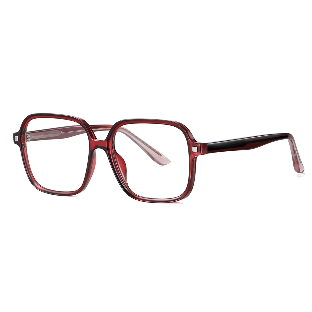 Wholesale TR90 Large Rounded Square Eyeglass Frames with Magnetic Polarized Clip-on Shades for Women 2 in 1 Prescription Glasses and Sunglasses