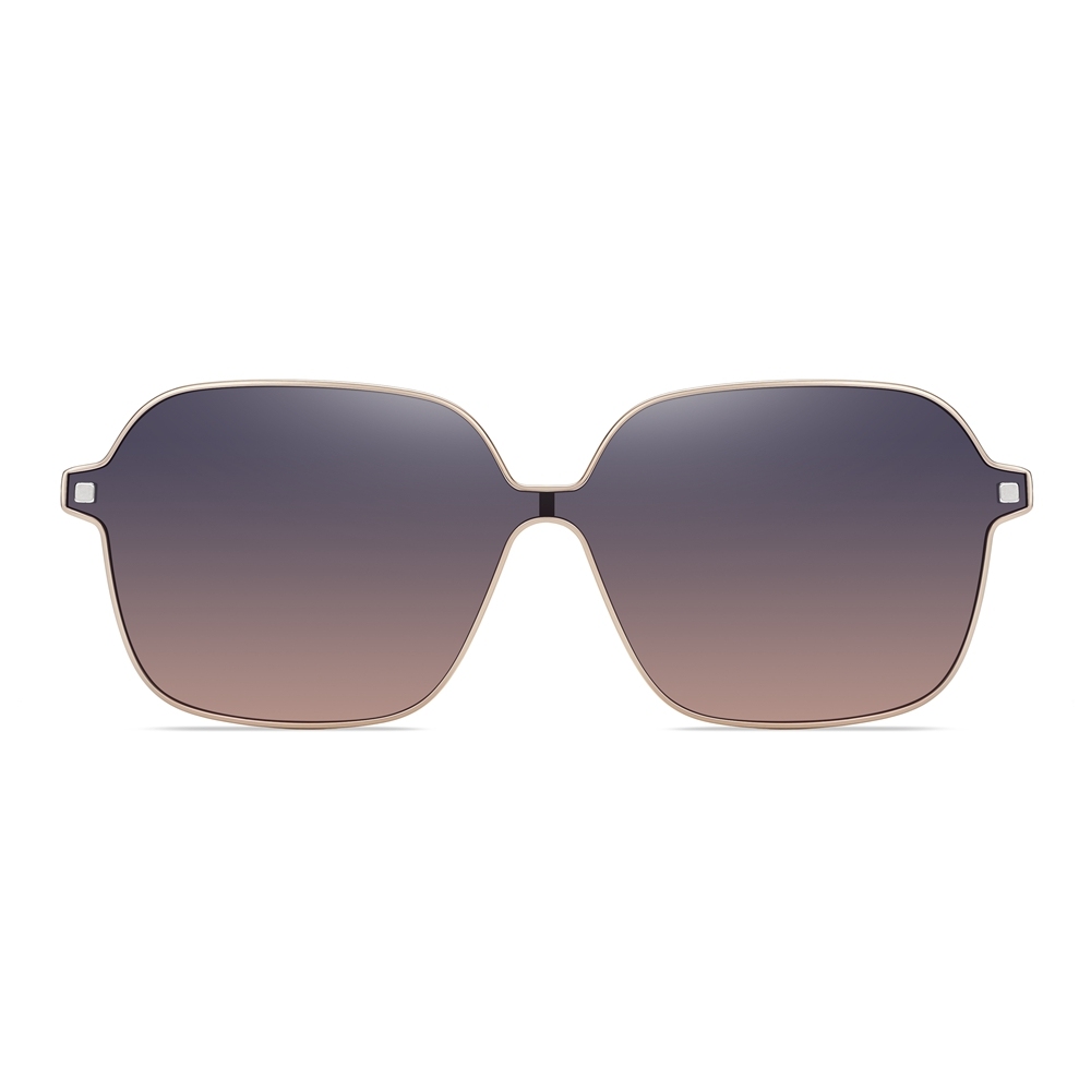 Wholesale TR90 Large Rounded Square Eyeglass Frames with Magnetic Polarized Clip-on Shades for Women 2 in 1 Prescription Glasses and Sunglasses