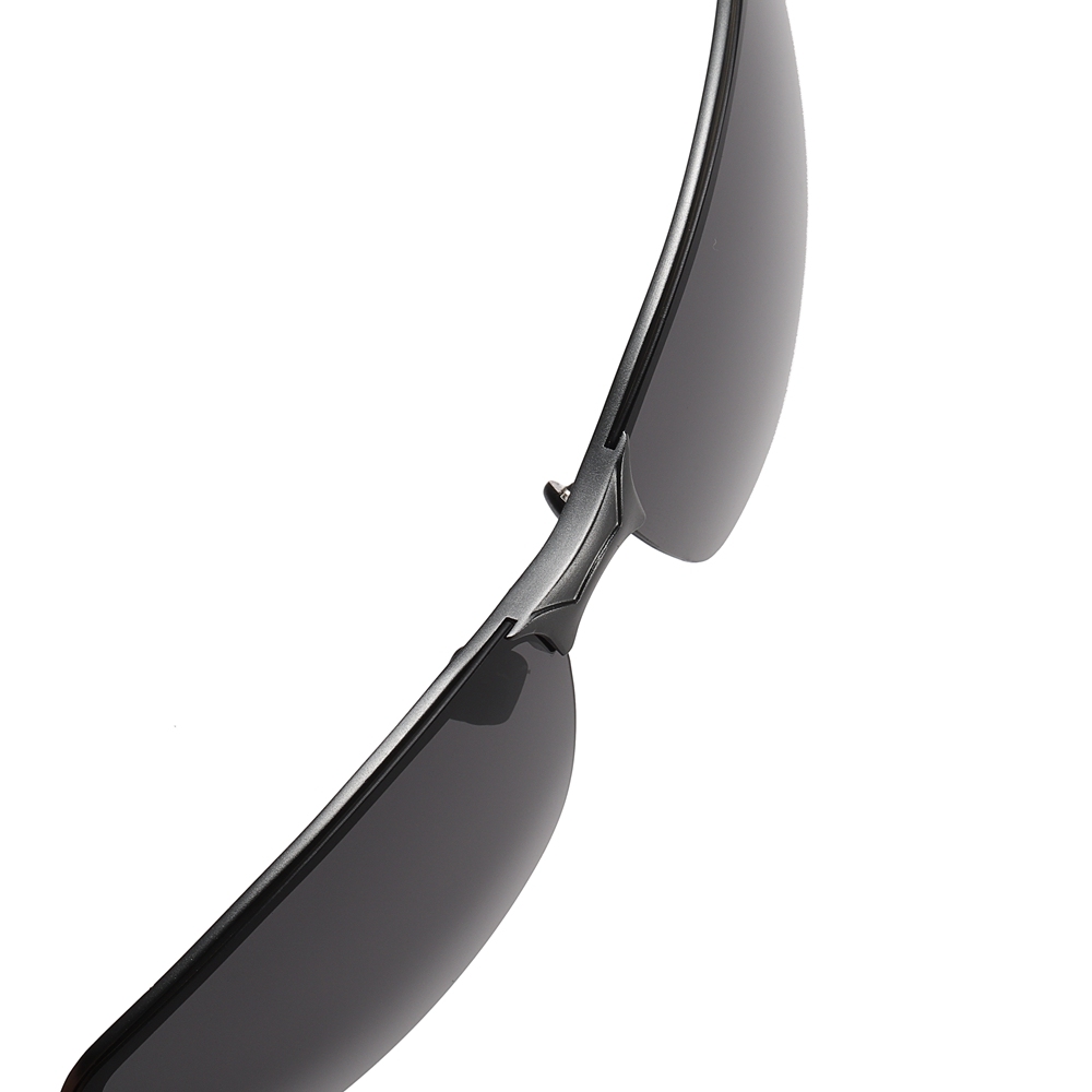 Custom Aluminum Semi-rimless Rectangle Sunglasses with Carbon Fiber Arms Polarized Sports Shades for Men's Lightweight Athletic Glasses Wholesale