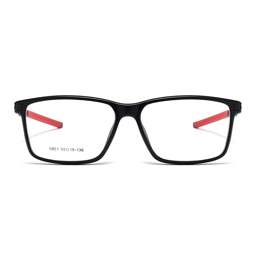 Custom TR90 Rectangle Opitcal Frames with Straight Aluminum Arms RX Sports Glasses for Men's Athletic Prescription Eyewear Wholesale China