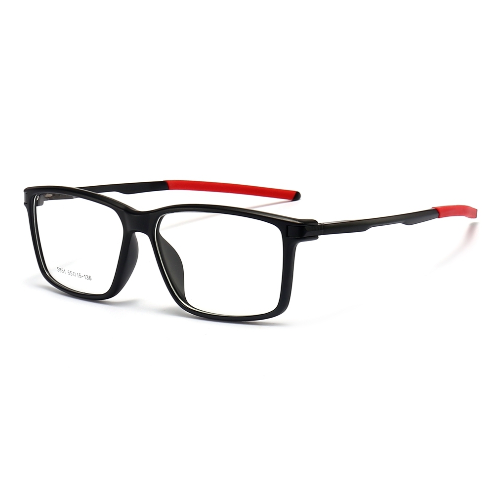 Custom TR90 Rectangle Opitcal Frames with Straight Aluminum Arms RX Sports Glasses for Men's Athletic Prescription Eyewear Wholesale China