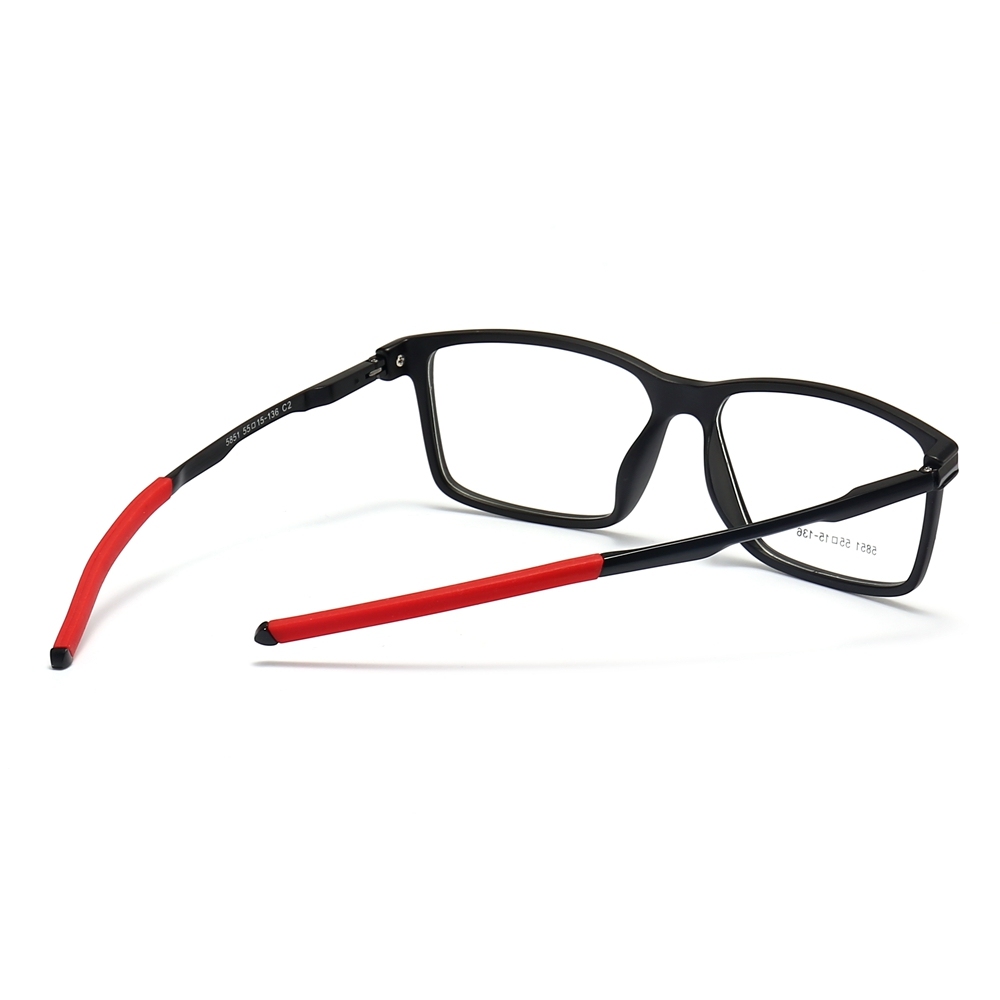 Custom TR90 Rectangle Opitcal Frames with Straight Aluminum Arms RX Sports Glasses for Men's Athletic Prescription Eyewear Wholesale China