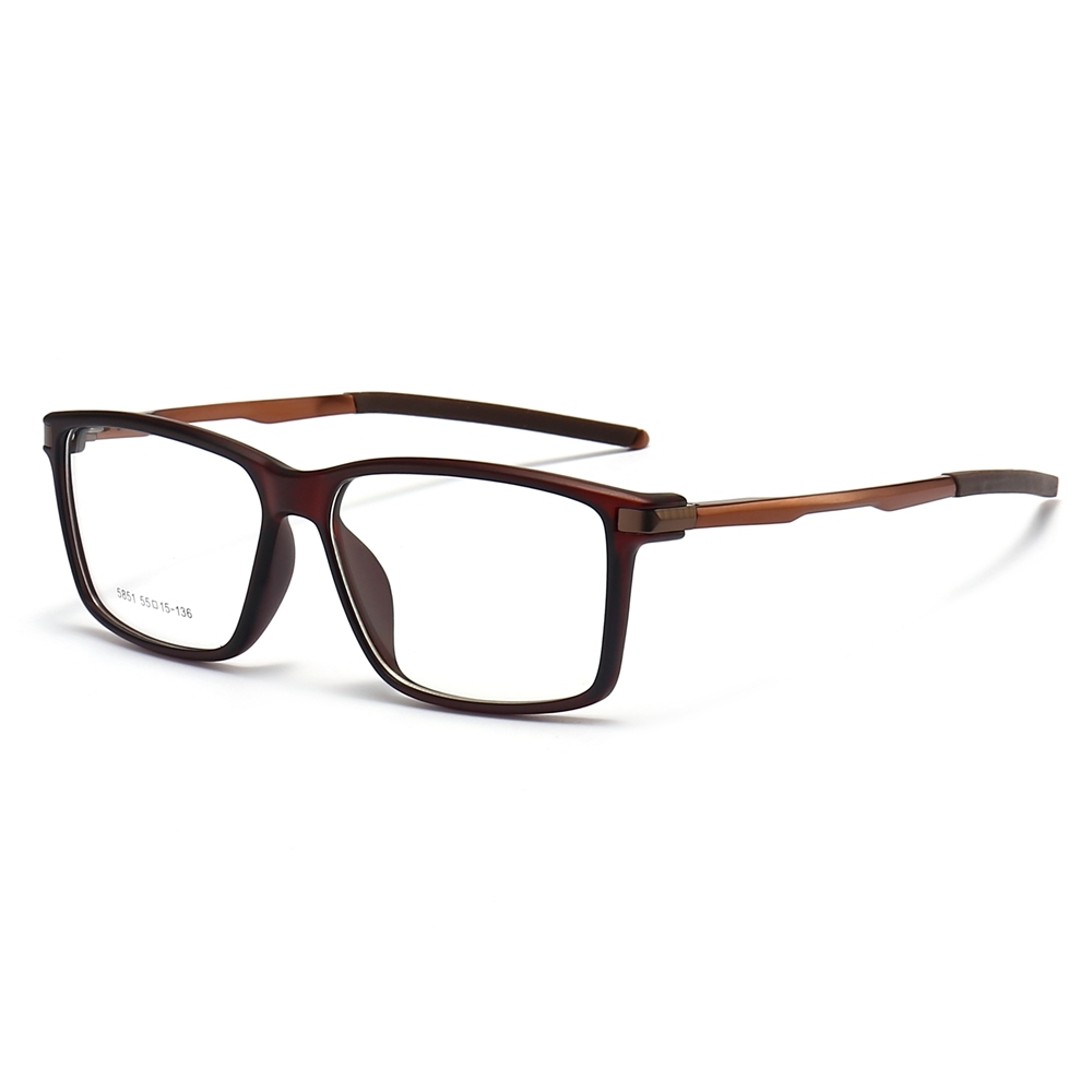 Custom TR90 Rectangle Opitcal Frames with Straight Aluminum Arms RX Sports Glasses for Men's Athletic Prescription Eyewear Wholesale China