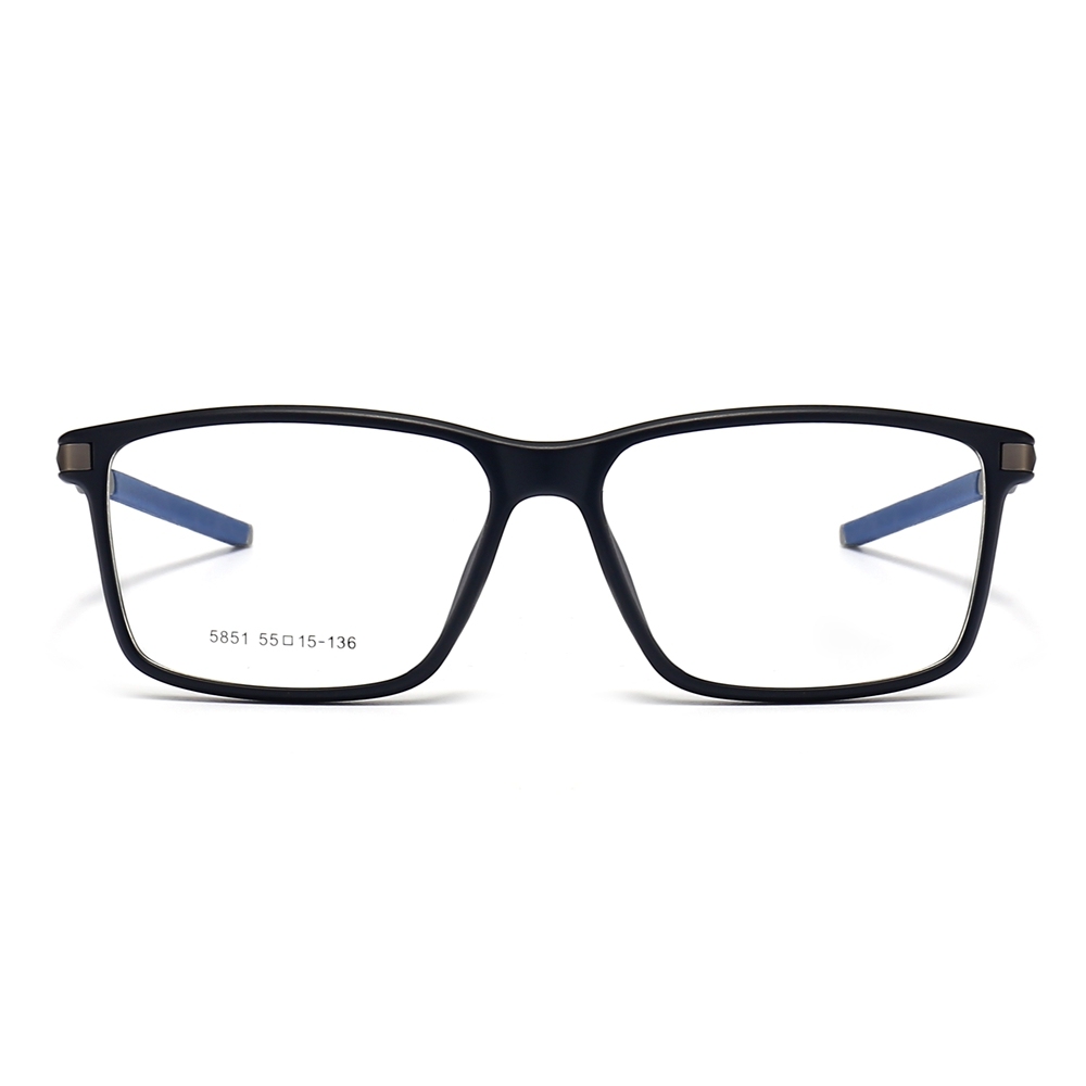 Custom TR90 Rectangle Opitcal Frames with Straight Aluminum Arms RX Sports Glasses for Men's Athletic Prescription Eyewear Wholesale China