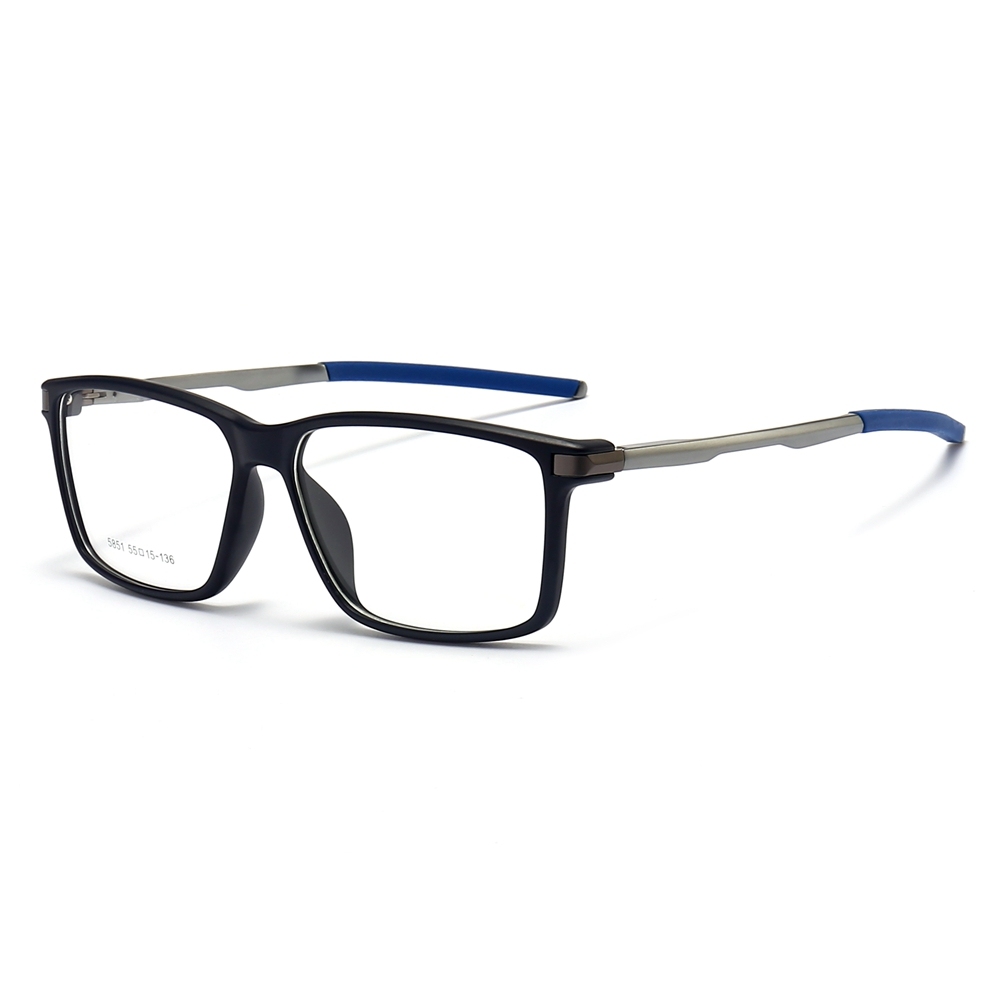Custom TR90 Rectangle Opitcal Frames with Straight Aluminum Arms RX Sports Glasses for Men's Athletic Prescription Eyewear Wholesale China