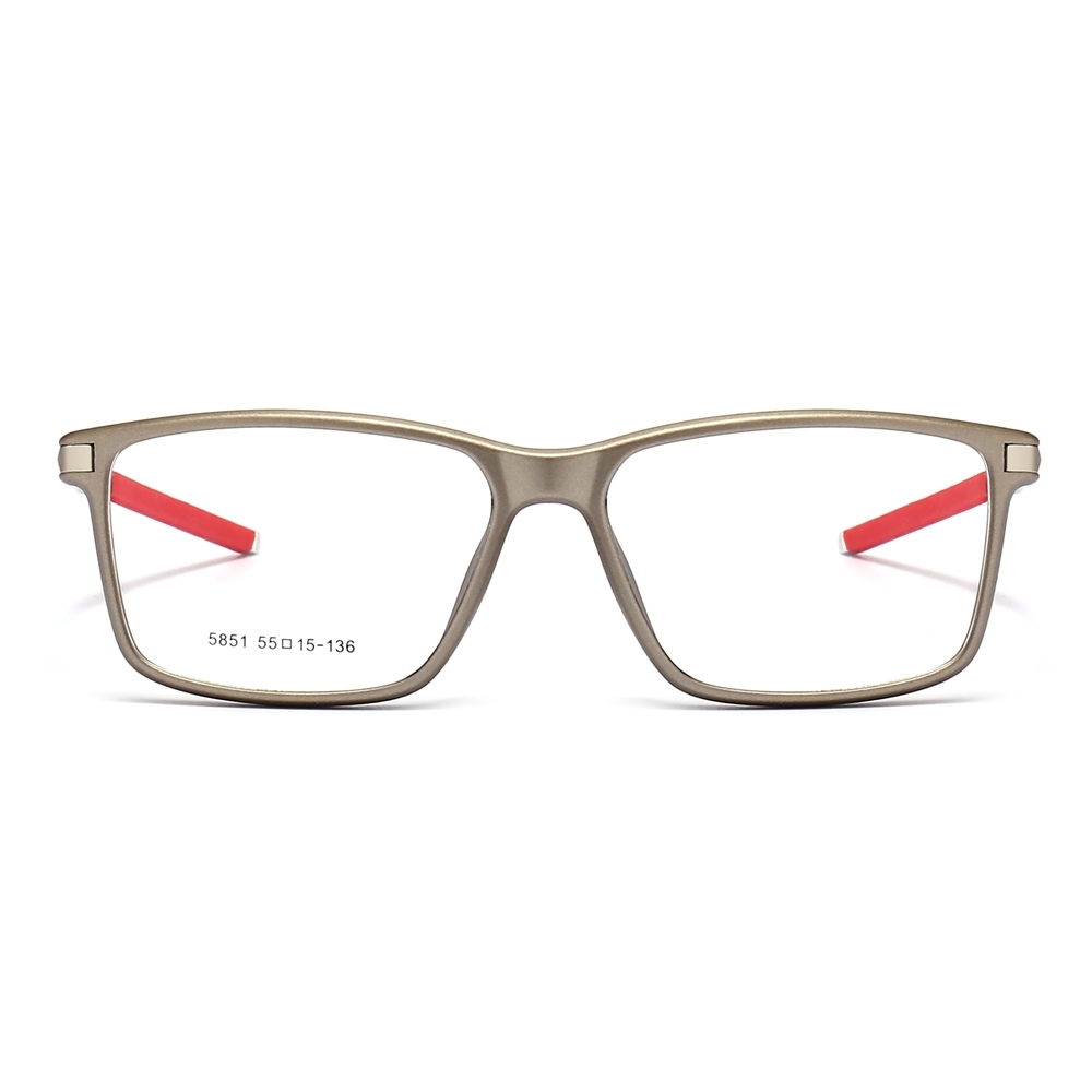 Custom TR90 Rectangle Opitcal Frames with Straight Aluminum Arms RX Sports Glasses for Men's Athletic Prescription Eyewear Wholesale China